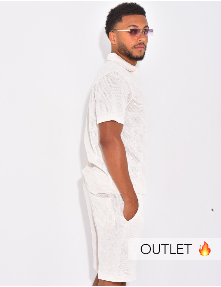 Set aus Polo-Shirt und Shorts mit kurzen Ärmeln.