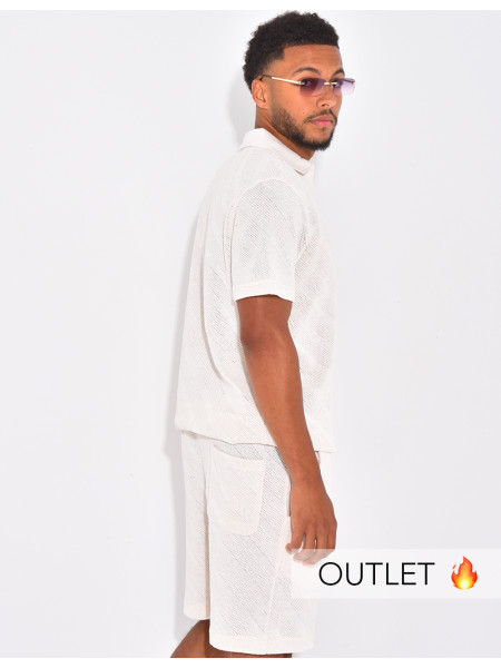 Set aus Polo-Shirt und Shorts mit kurzen Ärmeln.