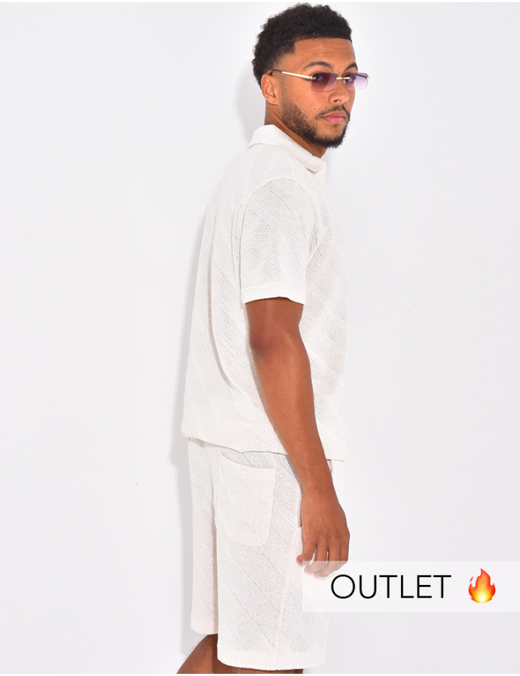 Set aus Polo-Shirt und Shorts mit kurzen Ärmeln.