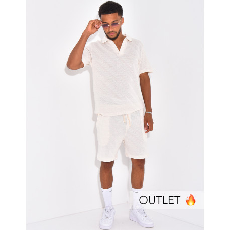 Set aus Polo-Shirt und Shorts mit kurzen Ärmeln.