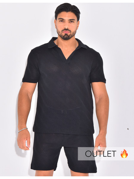 Set aus Polo-Shirt und Shorts mit kurzen Ärmeln.