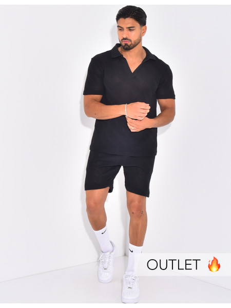 Set aus Polo-Shirt und Shorts mit kurzen Ärmeln.