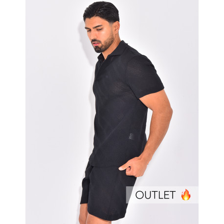 Set aus Polo-Shirt und Shorts mit kurzen Ärmeln.