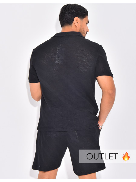 Set aus Polo-Shirt und Shorts mit kurzen Ärmeln.