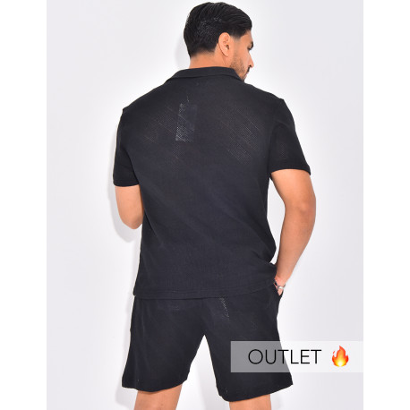 Set aus Polo-Shirt und Shorts mit kurzen Ärmeln.