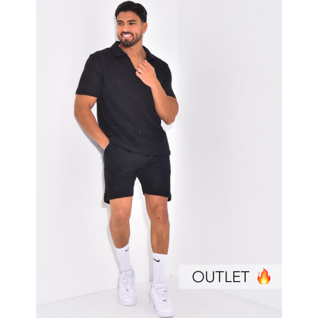 Set aus Polo-Shirt und Shorts mit kurzen Ärmeln.