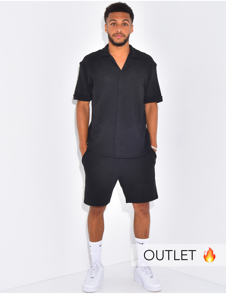 Ensemble ajouré short et chemise