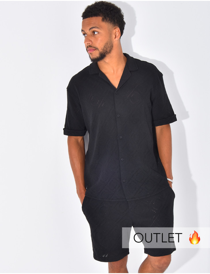 Ensemble ajouré short et chemise