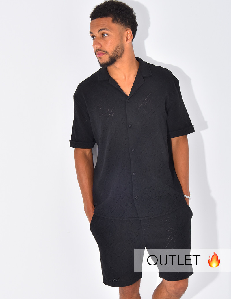 Ensemble ajouré short et...