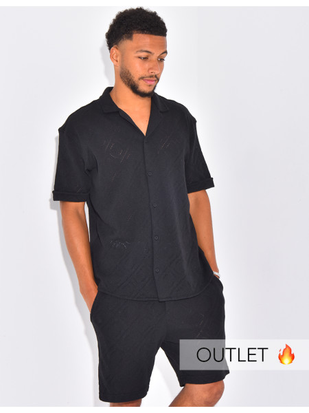 Ensemble ajouré short et chemise