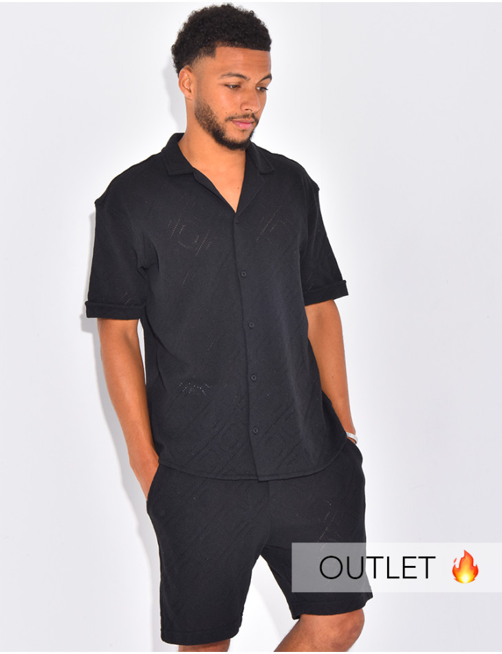 Ensemble ajouré short et chemise
