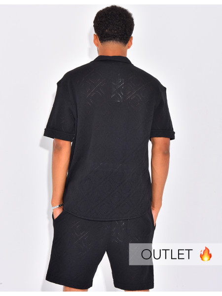 Ensemble ajouré short et chemise