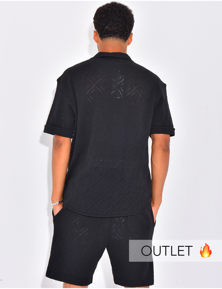 Ensemble ajouré short et chemise