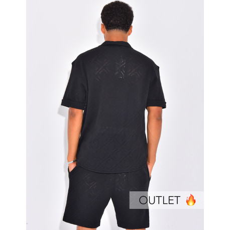 Ensemble ajouré short et chemise