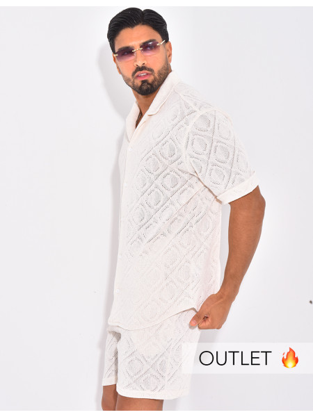 Ensemble ajouré short et chemise