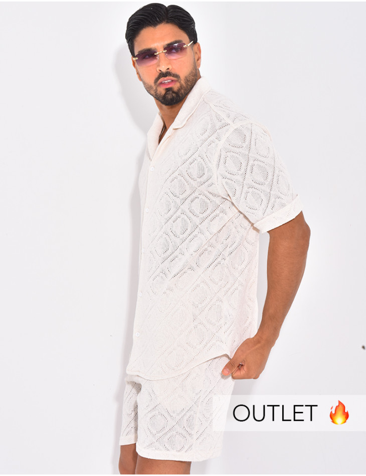 Ensemble ajouré short et chemise