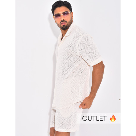 Ensemble ajouré short et chemise