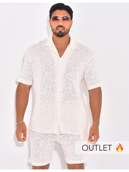 Ensemble ajouré short et chemise