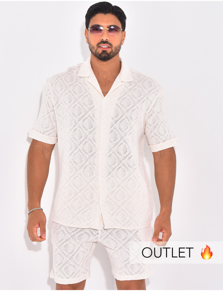 Ensemble ajouré short et chemise