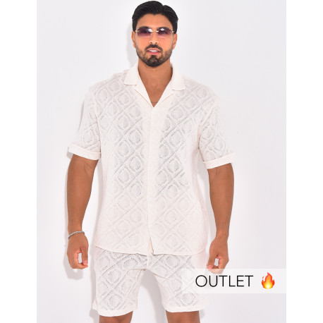Ensemble ajouré short et chemise
