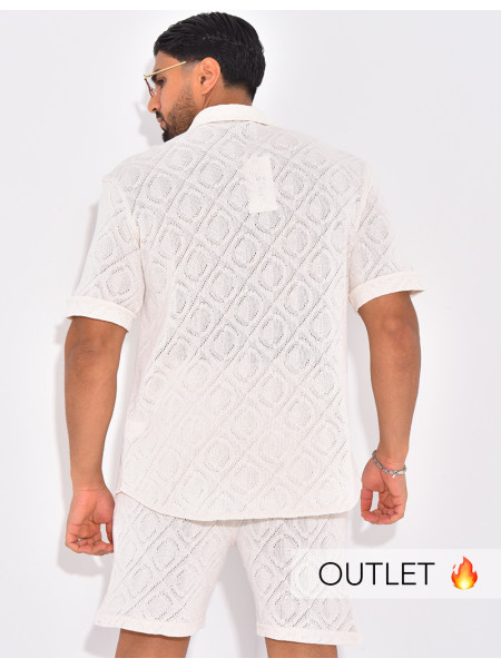 Ensemble ajouré short et chemise