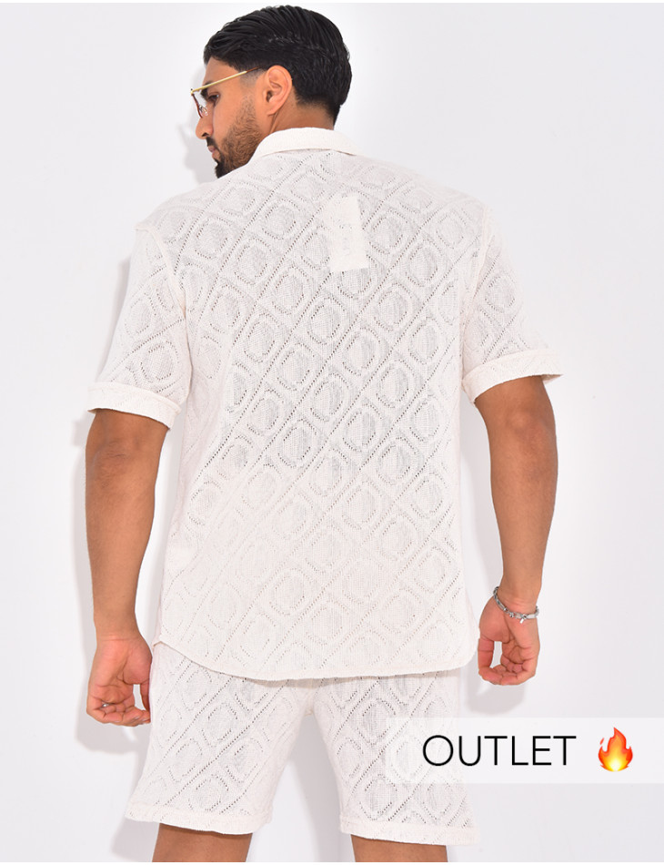 Ensemble ajouré short et chemise
