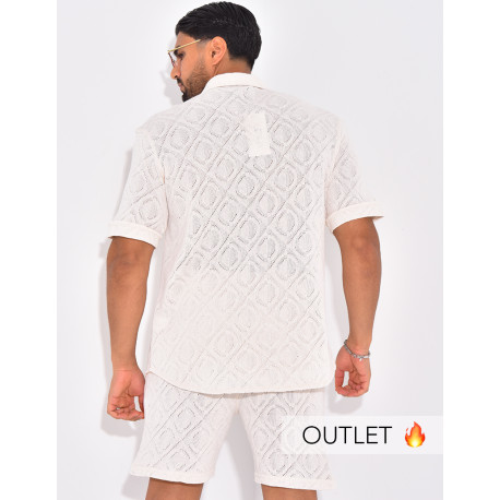 Ensemble ajouré short et chemise