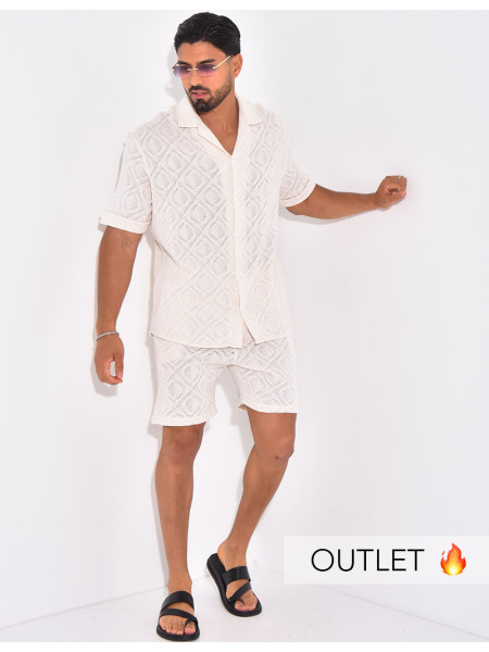 Ensemble ajouré short et chemise