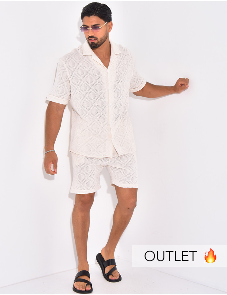 Ensemble ajouré short et chemise