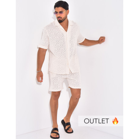 Ensemble ajouré short et chemise