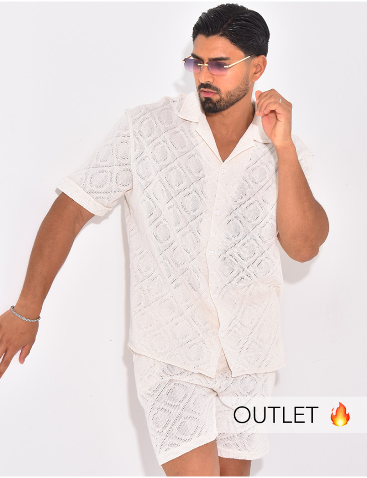 Ensemble ajouré short et chemise
