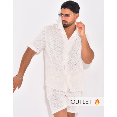 Ensemble ajouré short et chemise
