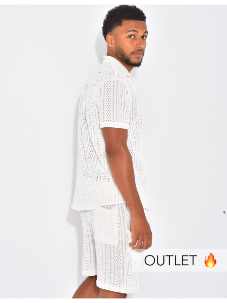 Ensemble ajouré short et chemise