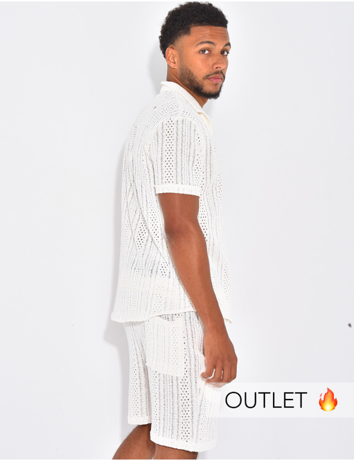 Ensemble ajouré short et chemise