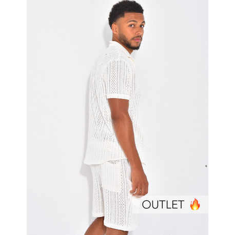 Ensemble ajouré short et chemise