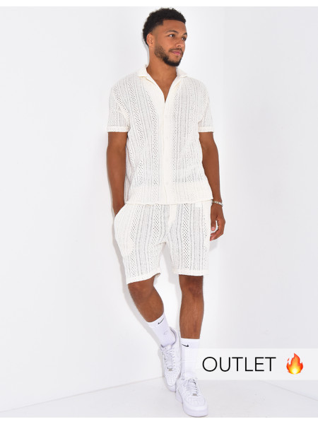 Ensemble ajouré short et chemise