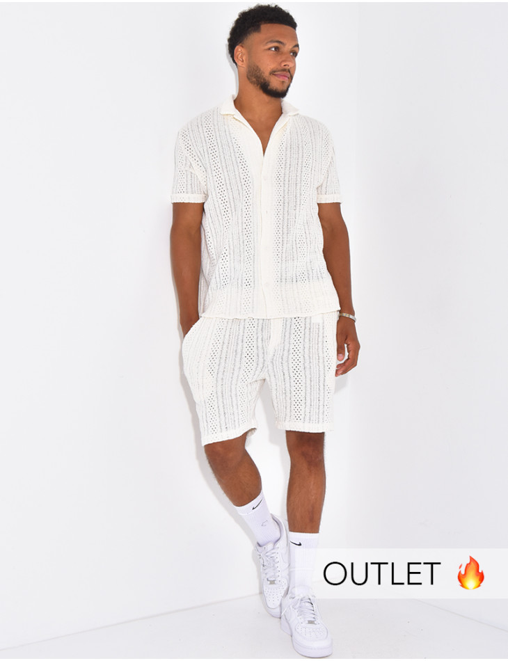 Ensemble ajouré short et chemise