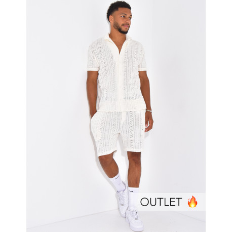 Ensemble ajouré short et chemise