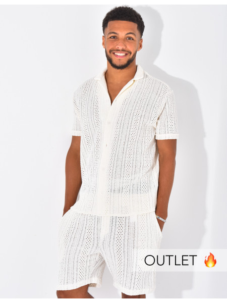 Ensemble ajouré short et chemise
