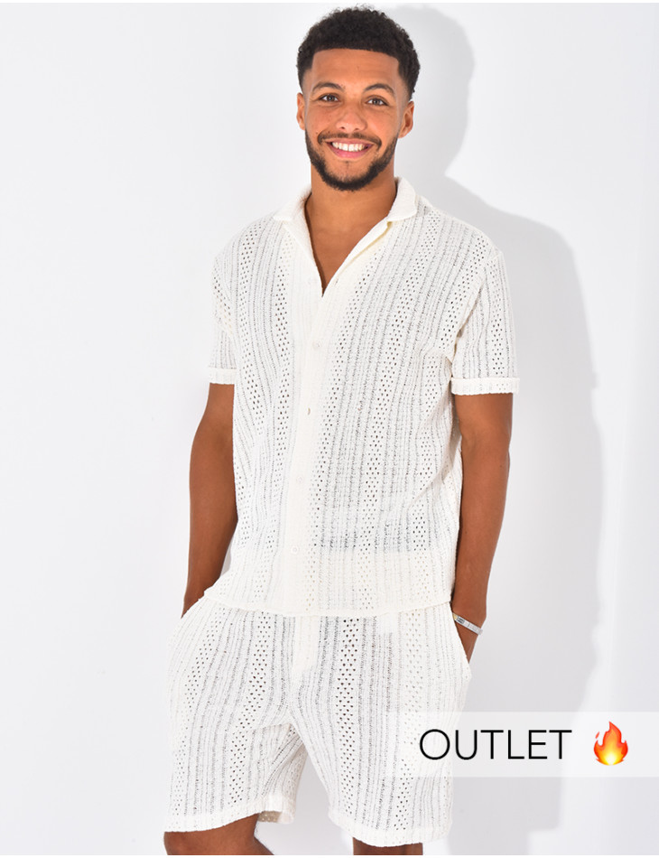 Ensemble ajouré short et chemise