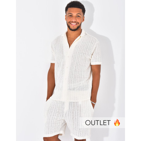 Ensemble ajouré short et chemise