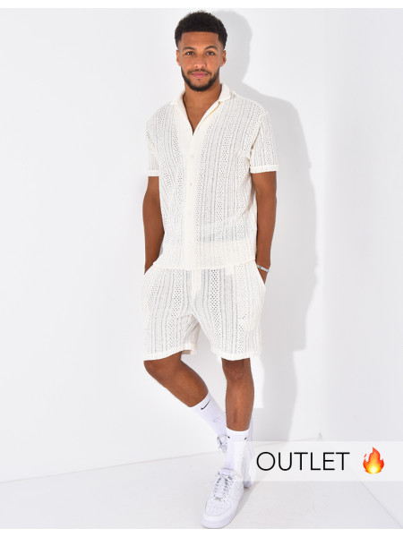 Ensemble ajouré short et chemise