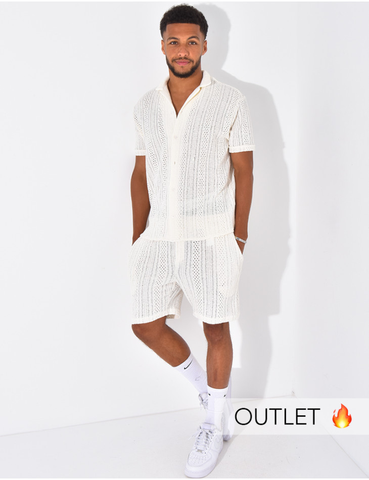 Ensemble ajouré short et chemise