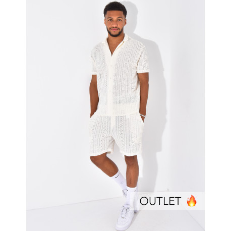 Ensemble ajouré short et chemise