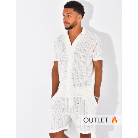 Ensemble ajouré short et chemise