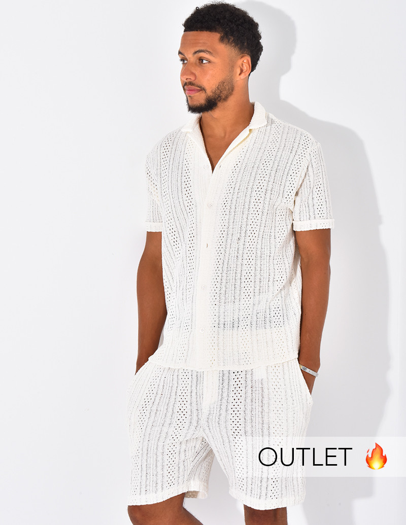 Ensemble ajouré short et...