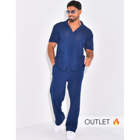 Ensemble ajouré pantalon et chemise