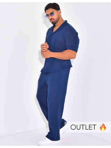 Ensemble ajouré pantalon et chemise