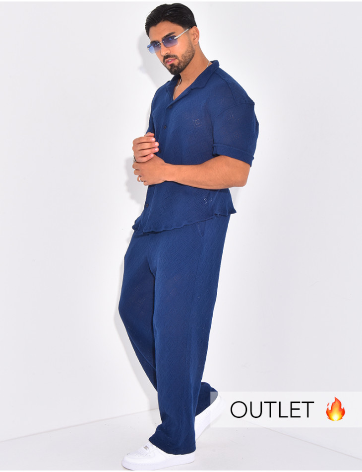 Ensemble ajouré pantalon et chemise