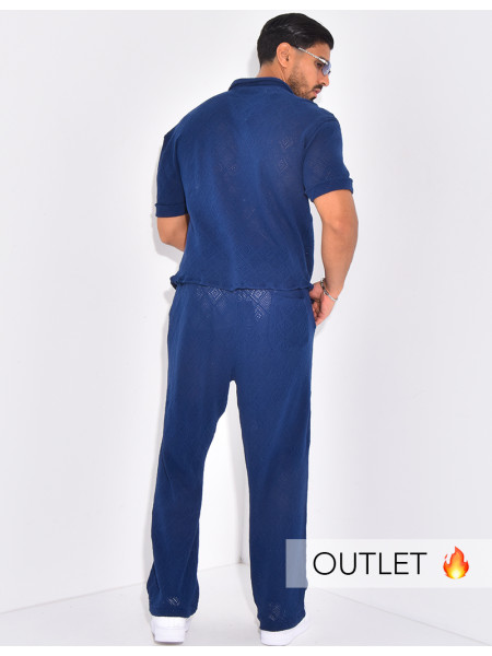 Ensemble ajouré pantalon et chemise